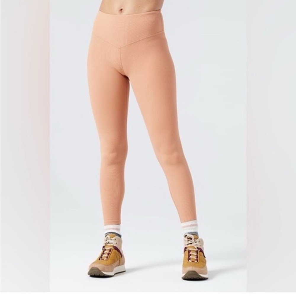 L*space Ribbed Hot to Trot Putty Orange High Rise Leggings sz xs